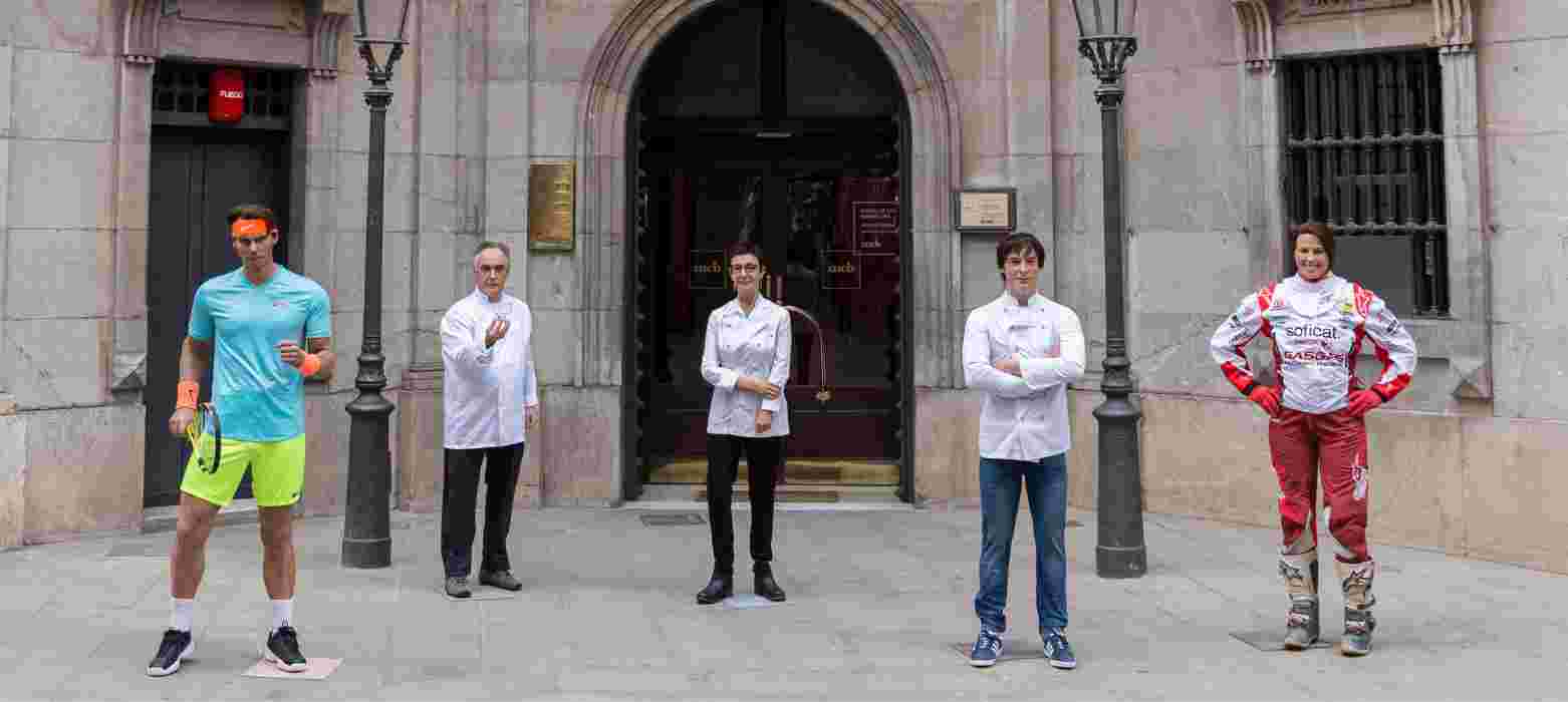 <div>Jordi Cruz, Carme Ruscalleda, Ferran Adrià, Laia Sanz and Rafa Nadal arrive at the Barcelona Wax Museum</div>